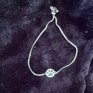 Park Lane Silver Paw Print Slider Bracelet